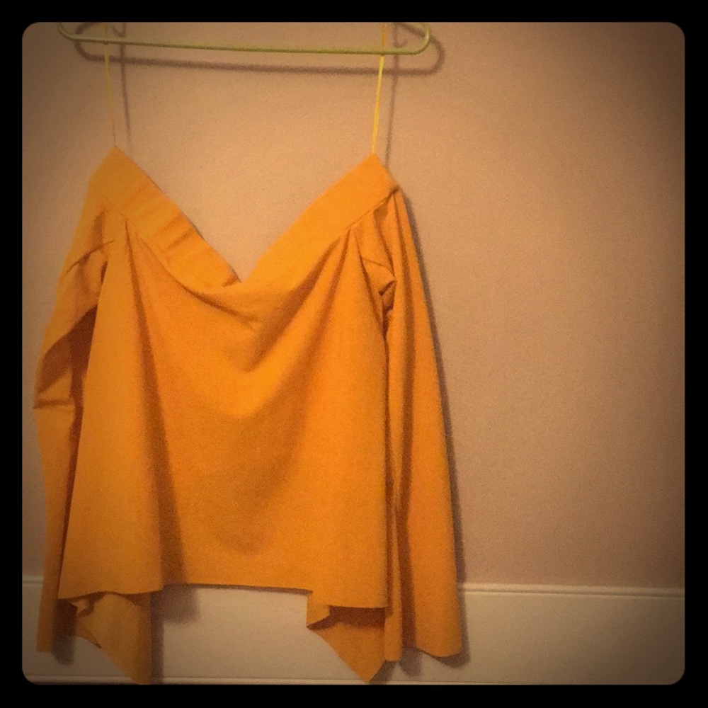 Off the shoulder bell sleeve top